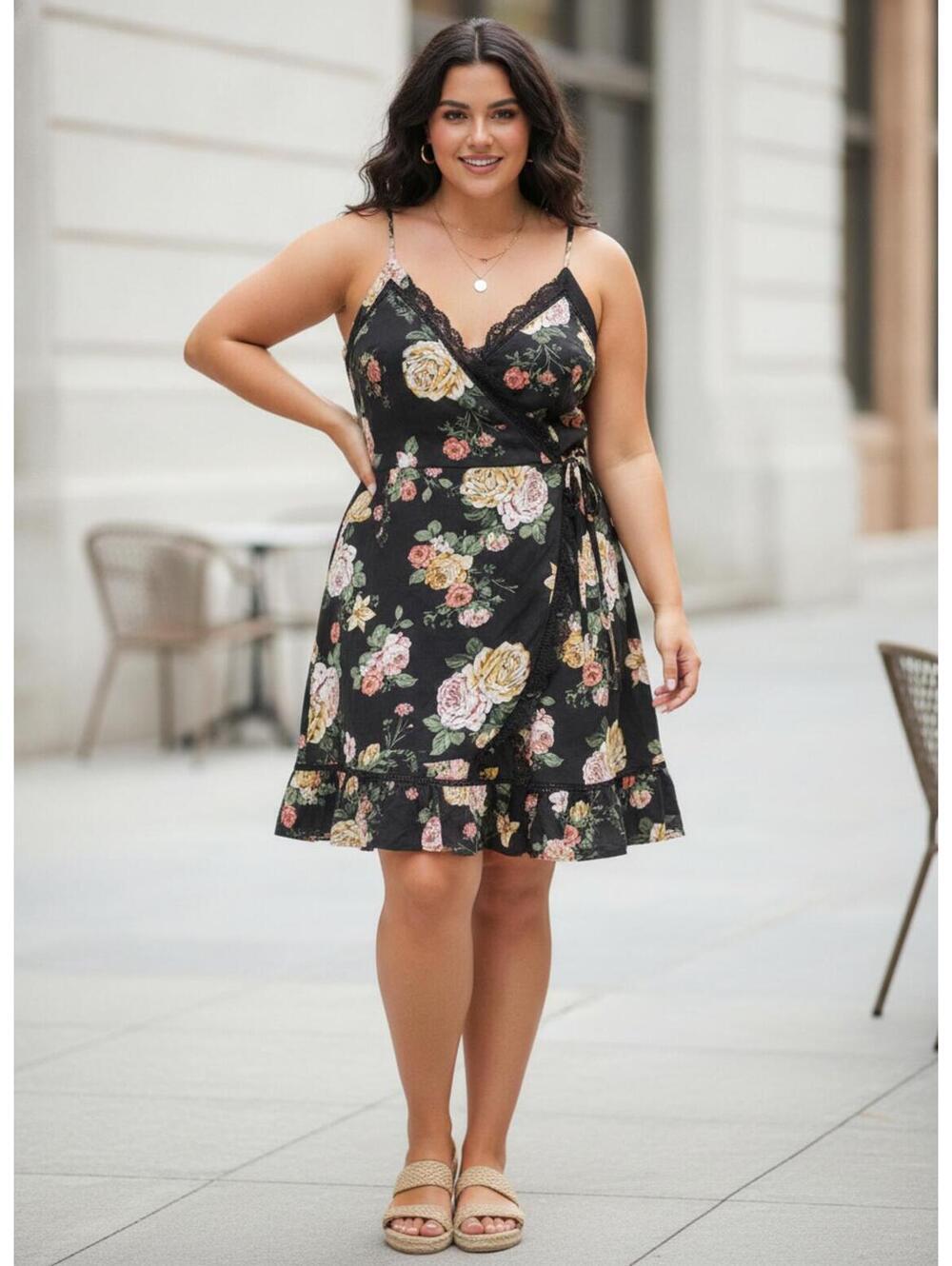 B.O.G Collective Floral Spaghetti Strap Dress - Size XXL